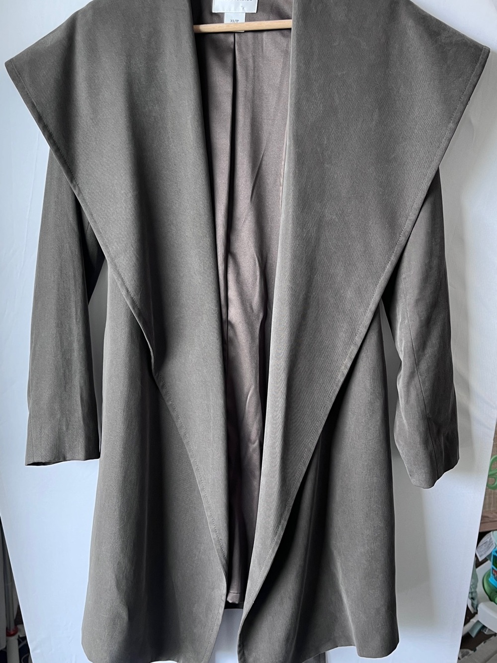 Club Monaco Women's Green Draped Trench Coat